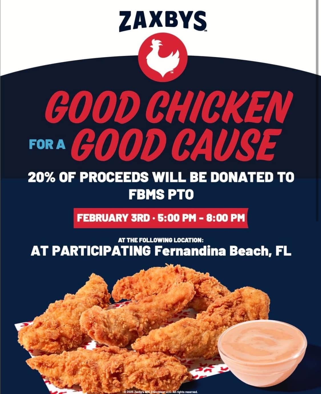 Zaxby's Fundraiser Night, 02/03/2025